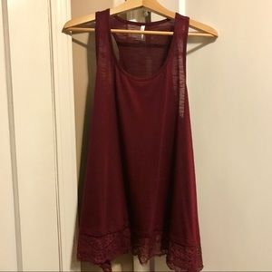 Flowy tank with lace bottom